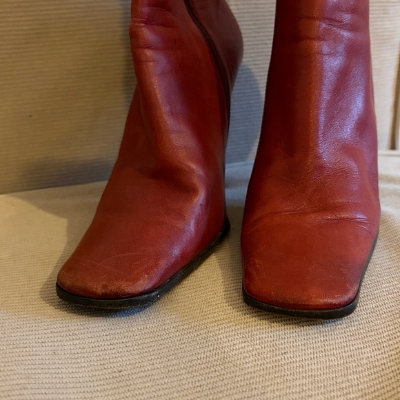 Vintage Prada Red Leather Ankle Boots | Made in Italy | 38.5 - Picture 12 of 12